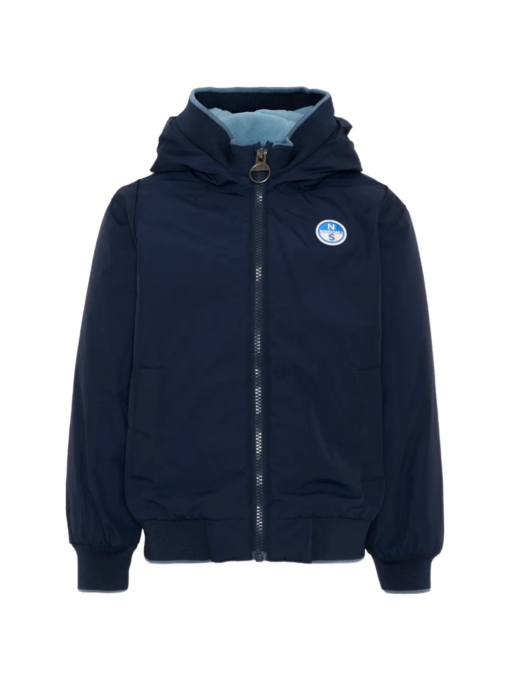 North Sails Kids hooded logo-patch jacket - Blau