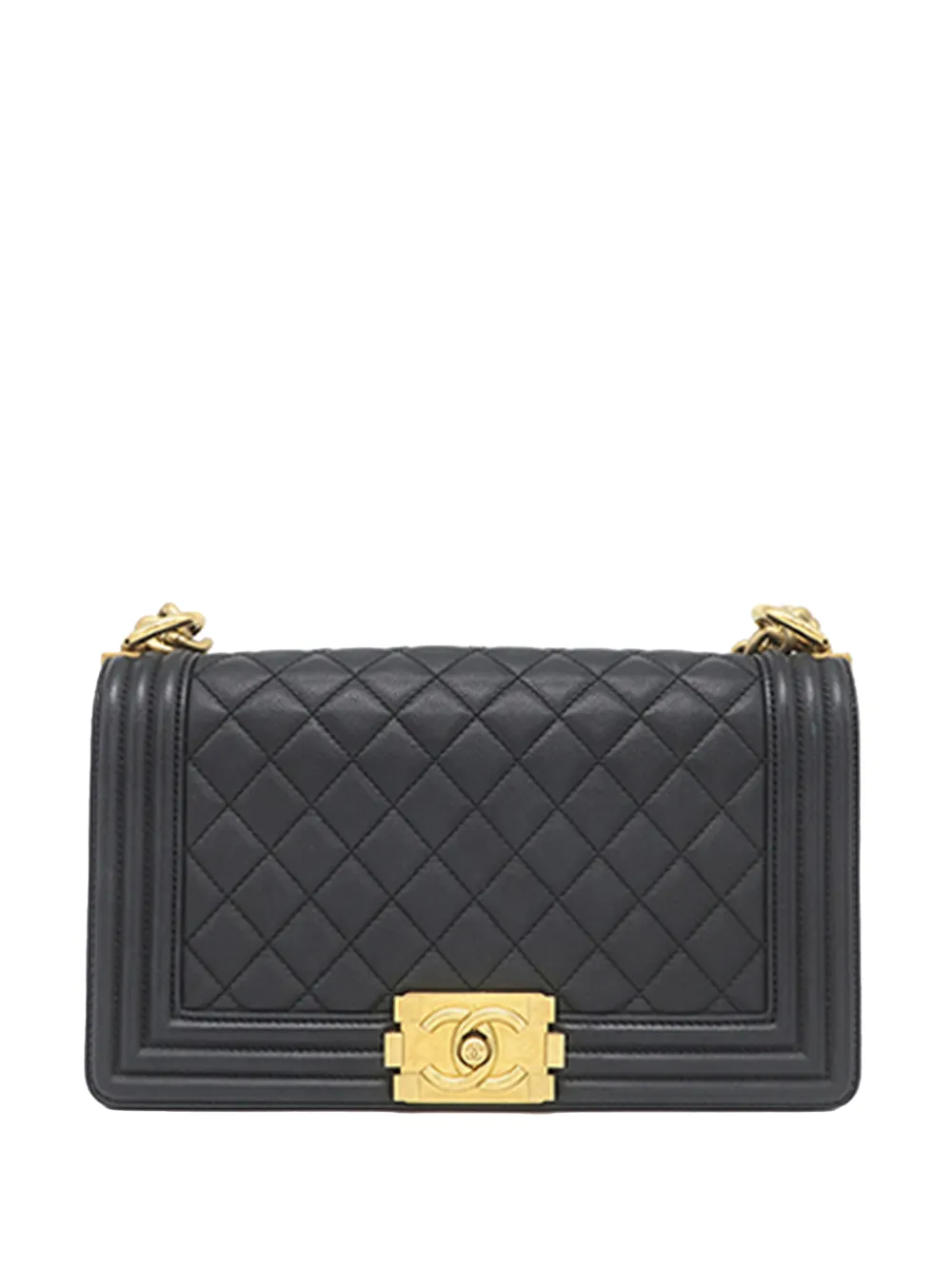 CHANEL Pre-Owned 2016-2017 Old Medium Quilted Lambskin Boy Flap crossbody bag - Nero
