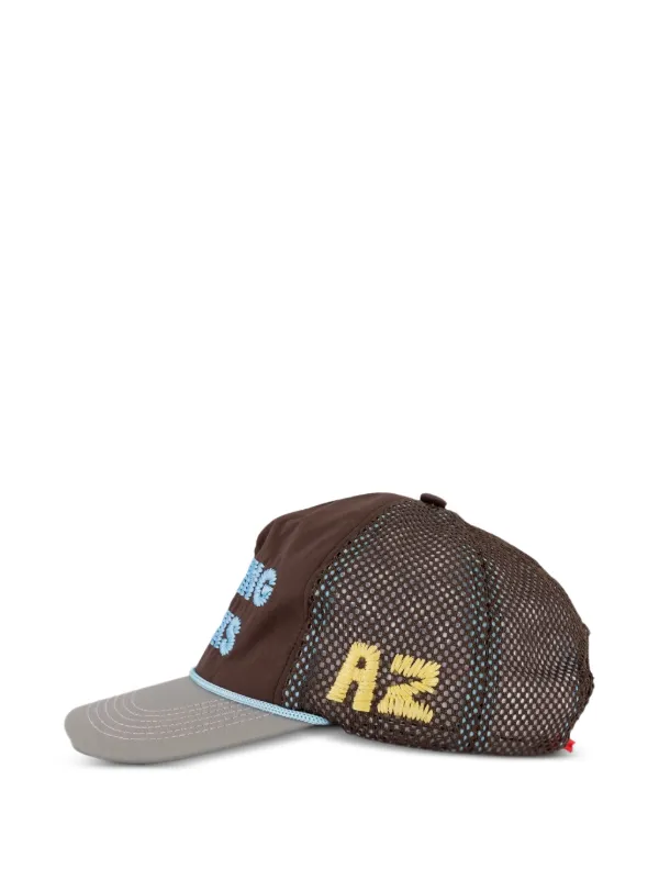 ALEX ZONO Embroidered Mesh Trucker Hat | Brown | FARFETCH