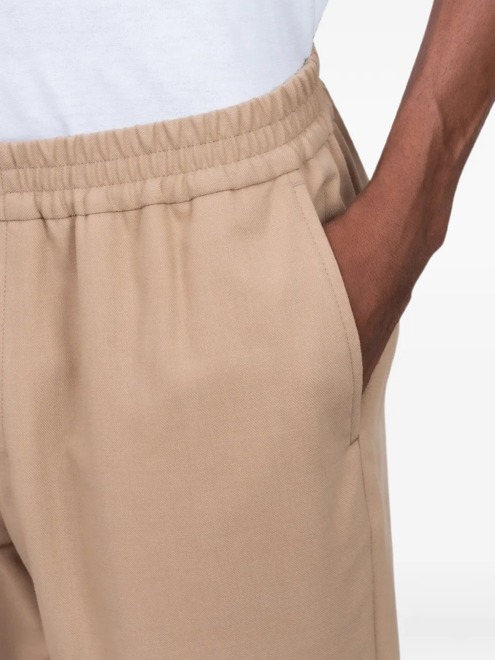 AMI Paris Broek met elastische taille Beige