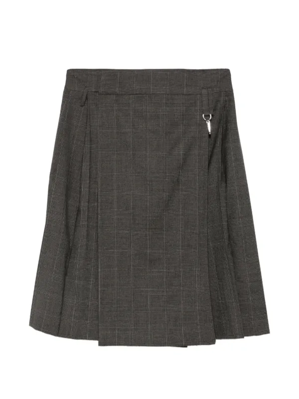 Simone Rocha Check-pattern Pleated Skirt in Grey