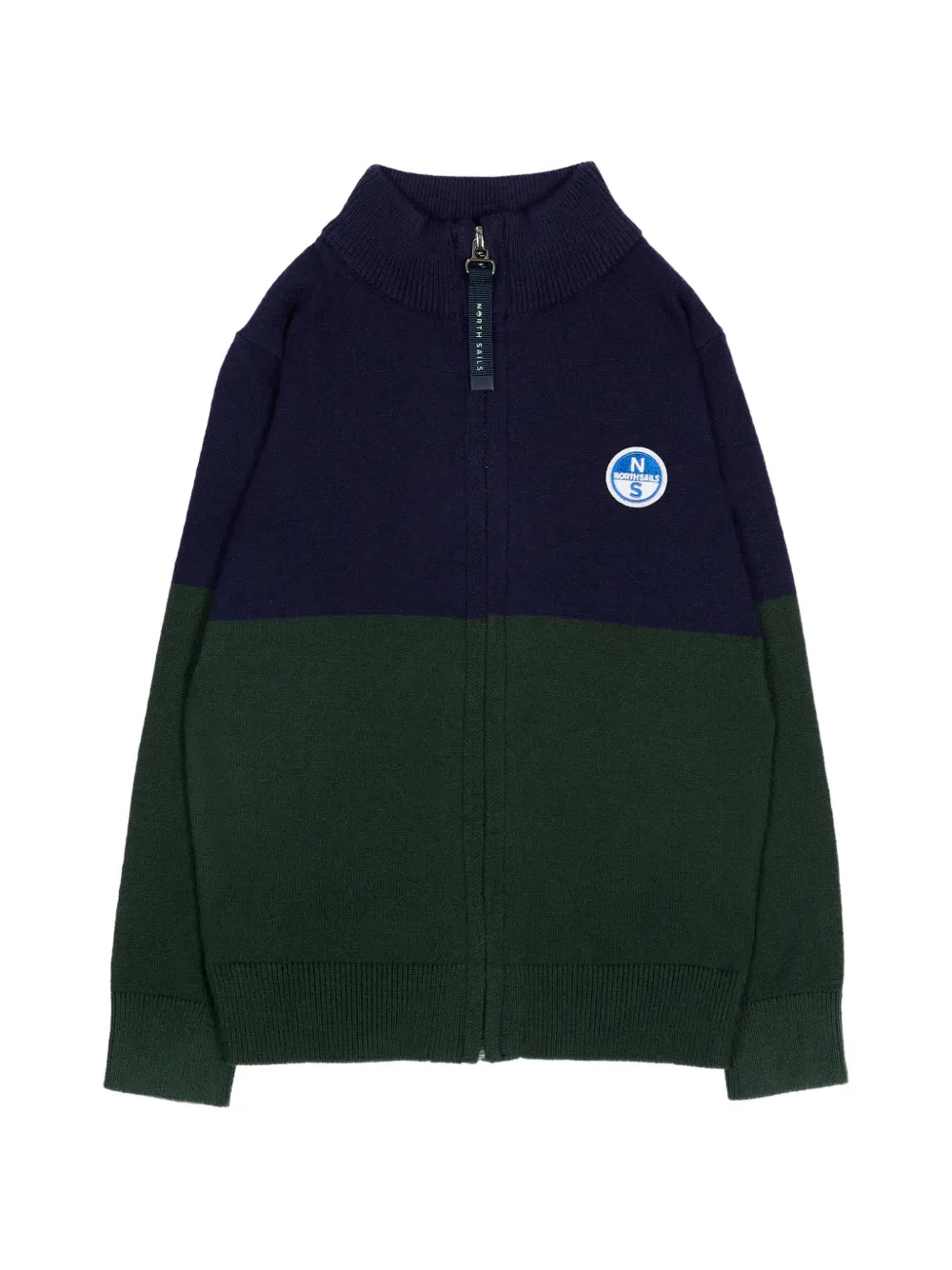 North Sails Kids colour-block logo-patch sweatshirt - Blu