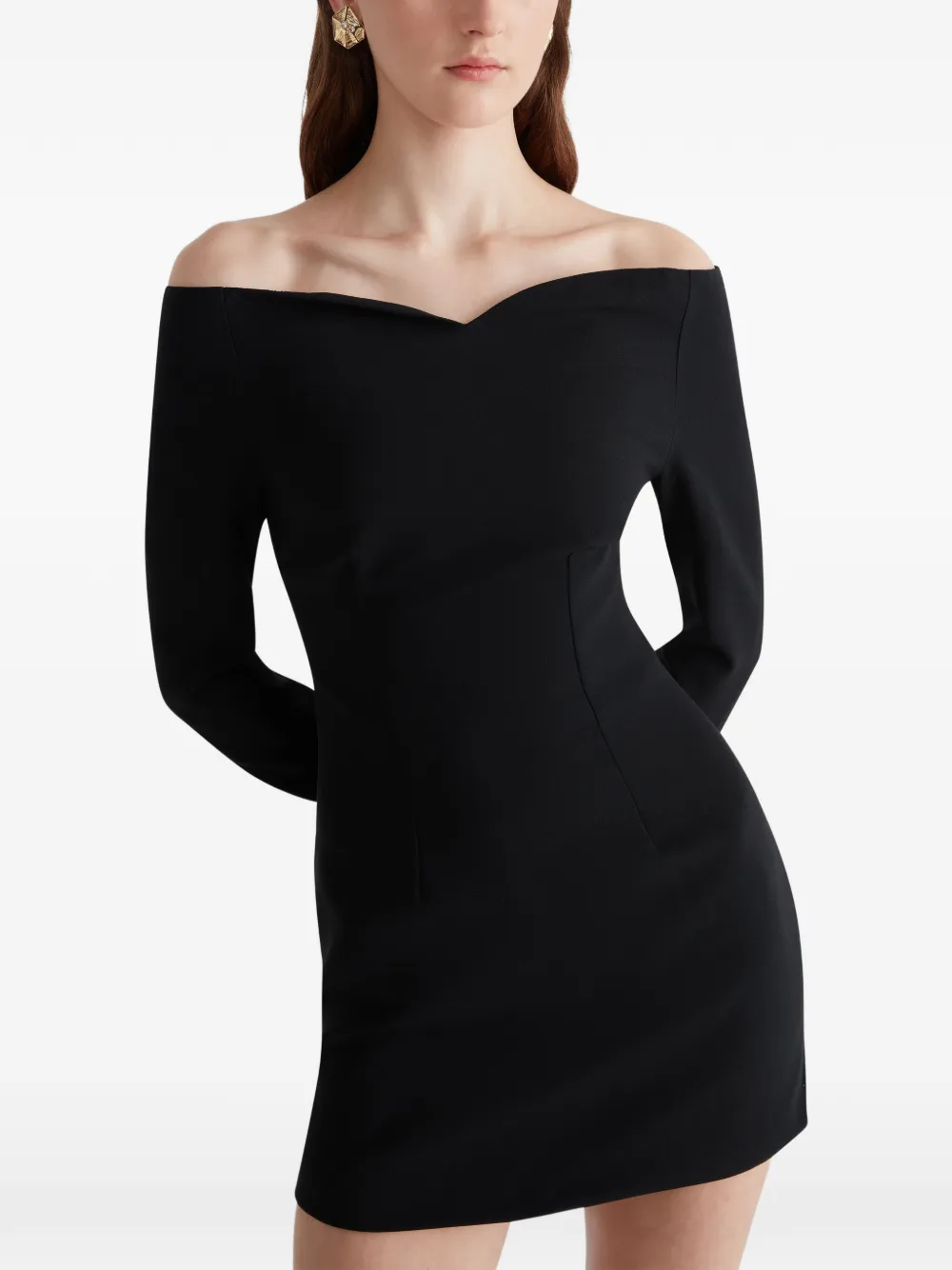 Violante Nessi Marino off-shoulder mini-jurk Zwart