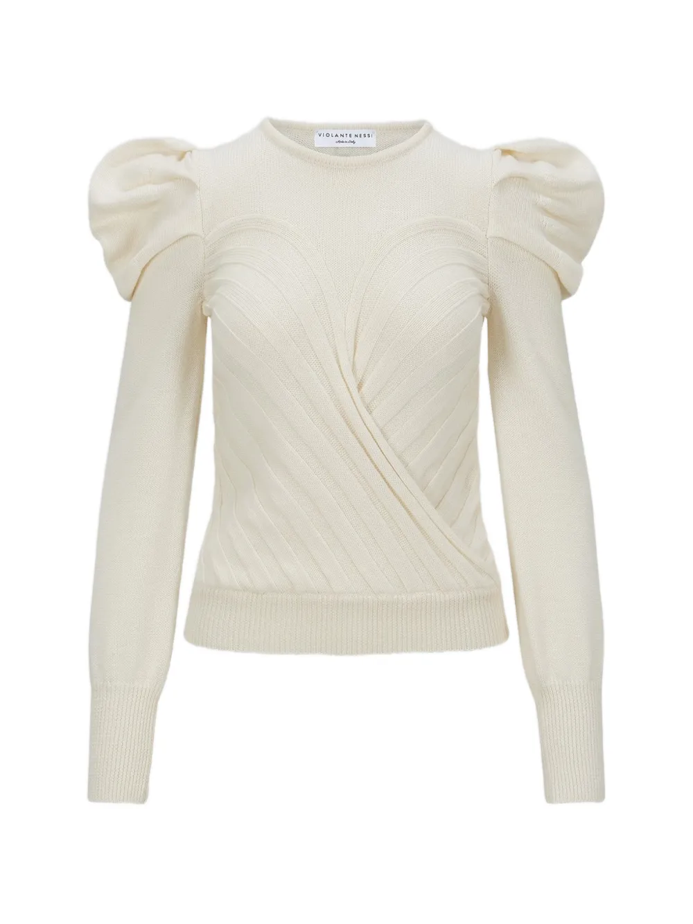 Violante Nessi ribbed puffed-sleeve sweater - Weiß