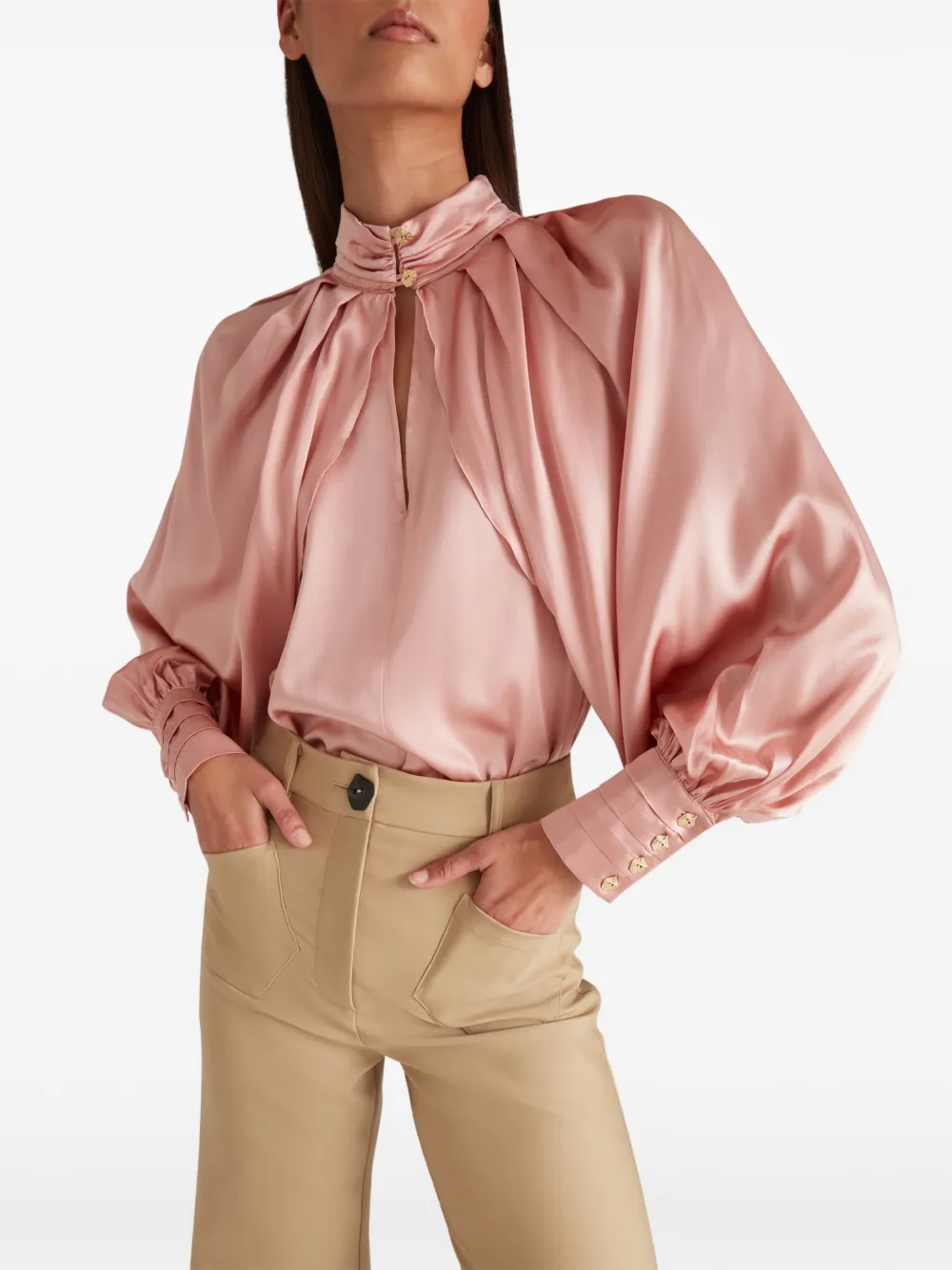 Violante Nessi Francis Flared Trousers in Neutrals, view 2