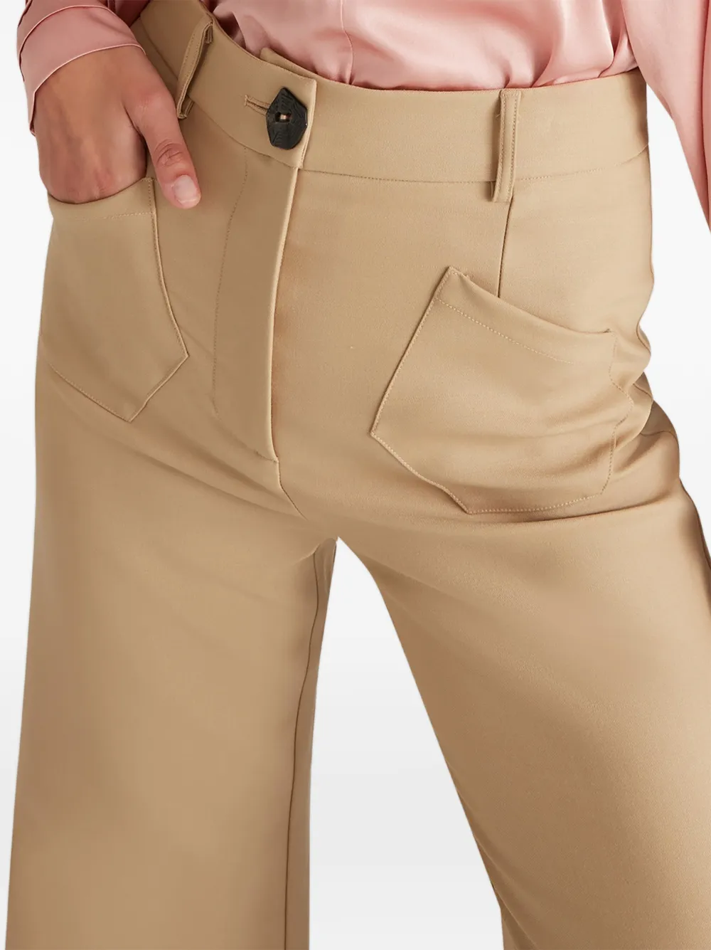 Violante Nessi Francis Flared Trousers in Neutrals, view 5