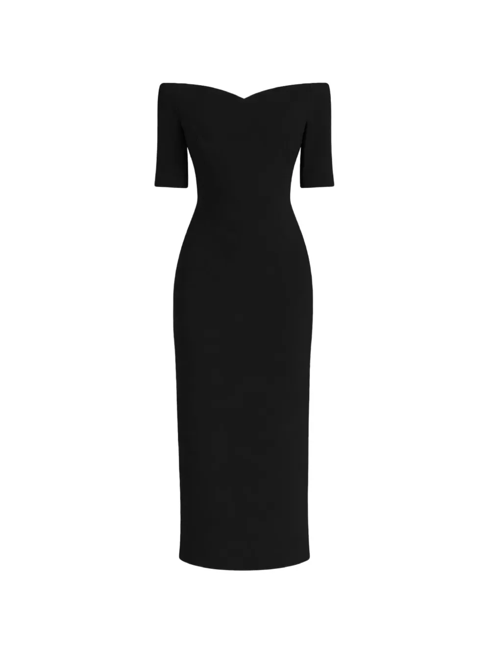 Violante Nessi Lucretia Off-the-shoulder Midi Dress in Black, view 5