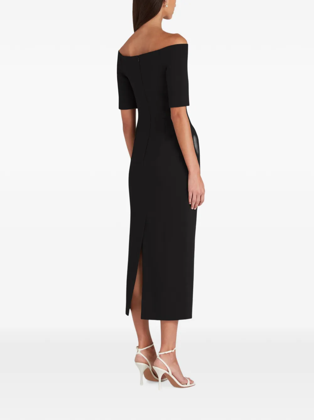 Violante Nessi Lucretia Off-the-shoulder Midi Dress in Black, view 3