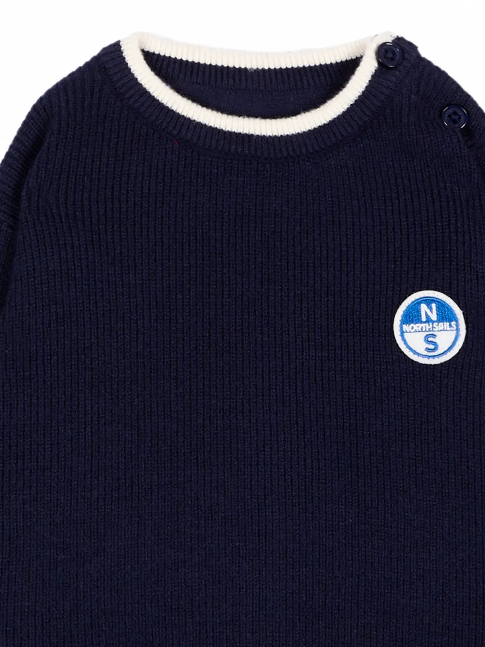 North Sails Kids Trui met knoopsluiting en logopatch Blauw