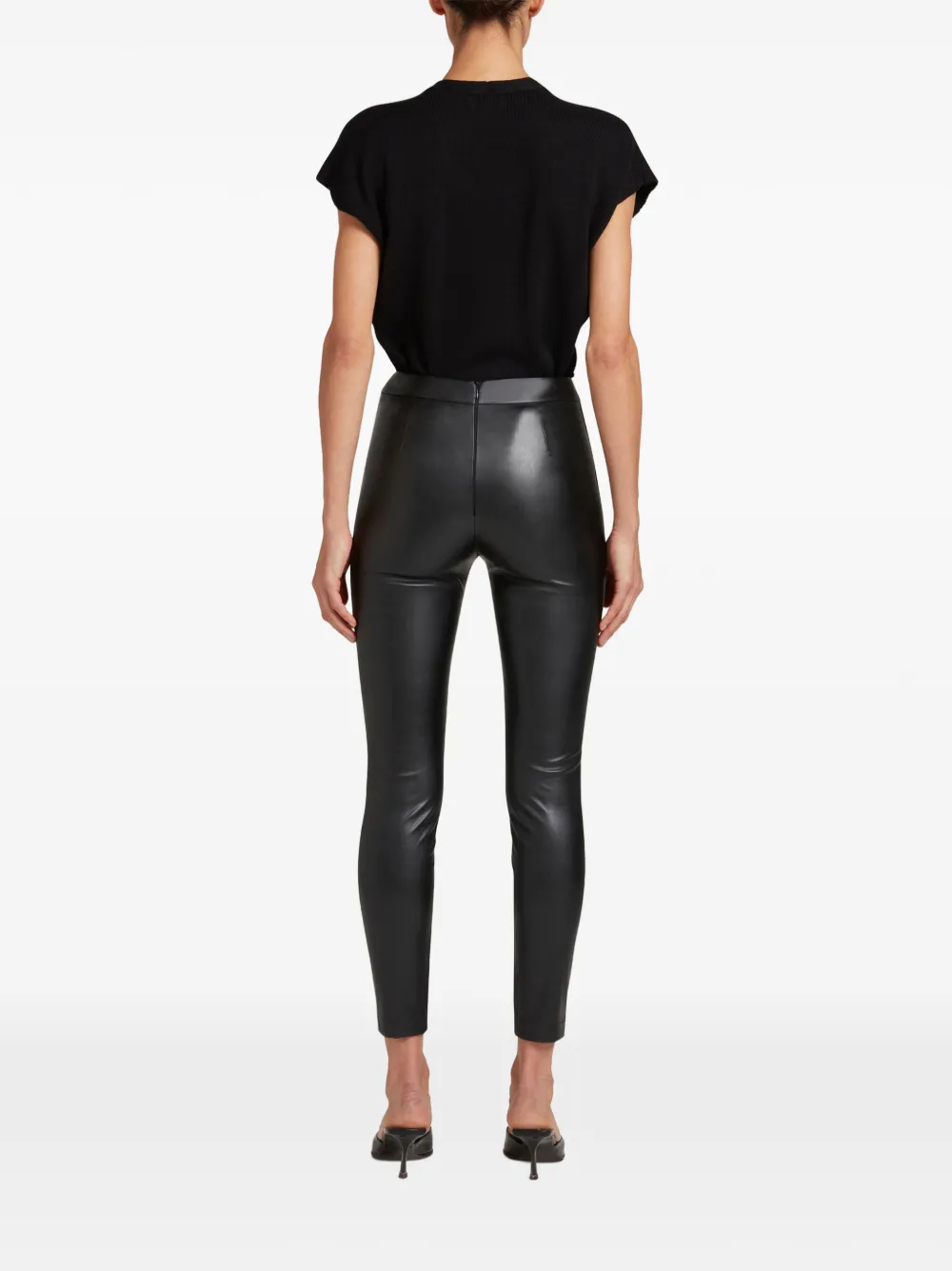 Violante Nessi Button-embellished High-waisted Trousers in Black, view 2