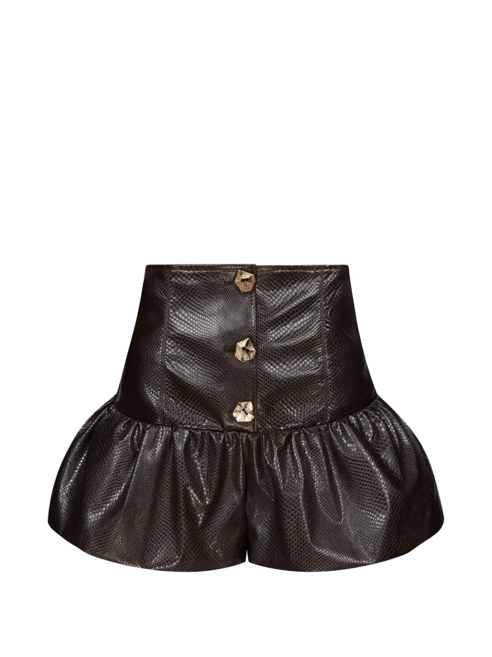Violante Nessi Shorts mit Schlangen-Effekt - Braun