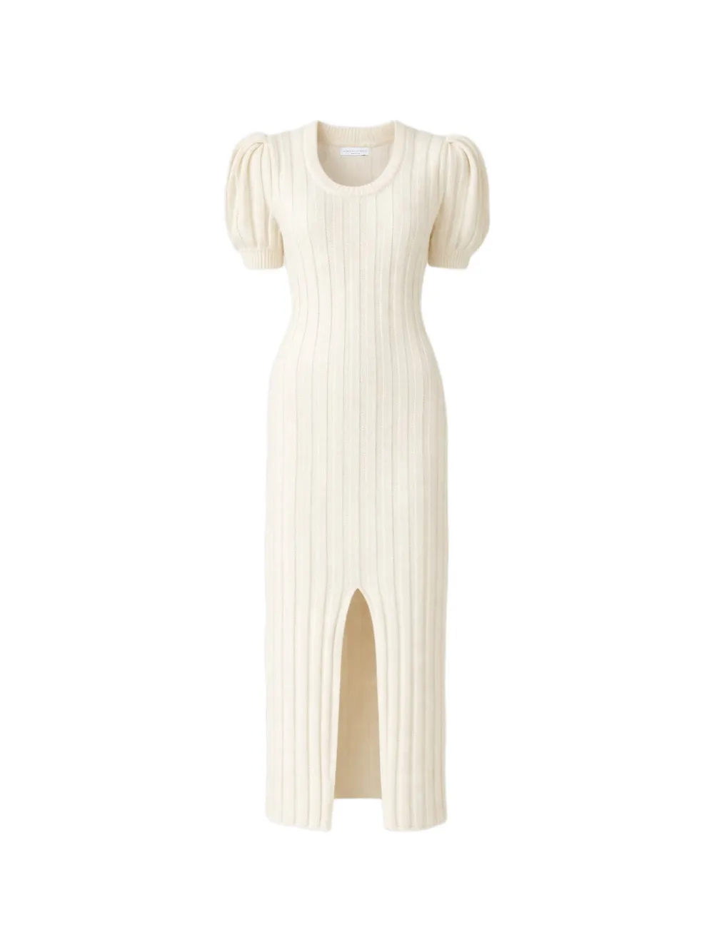 Violante Nessi ribbed-knit puff-sleeve midi dress