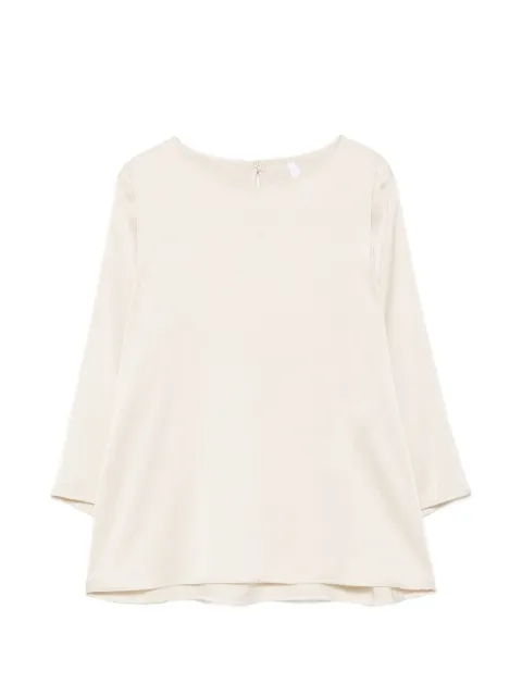 IMPERIAL satin-finish keyhole-back blouse