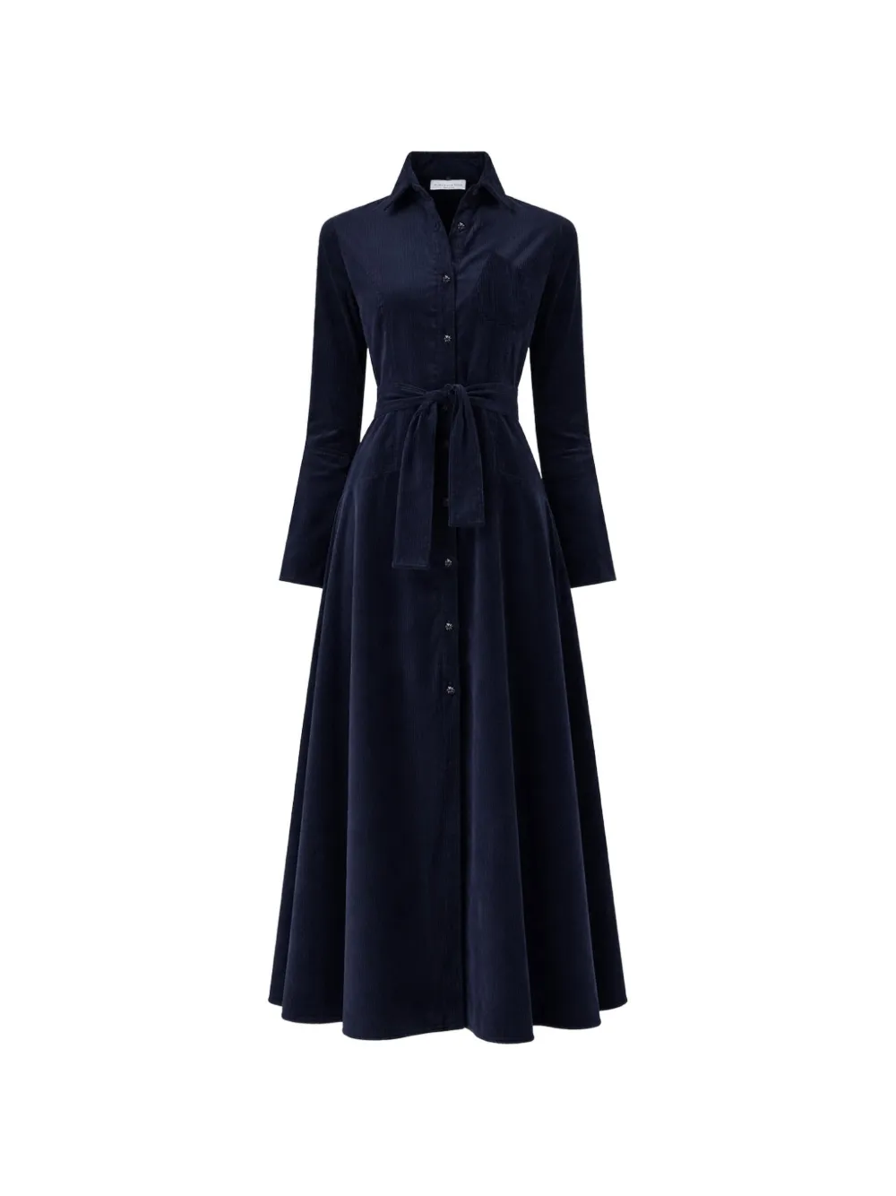 Violante Nessi corduroy buttoned-cuff midi dress