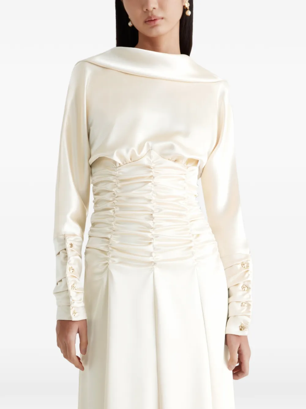 Violante Nessi Gerafftes Abendkleid - Nude