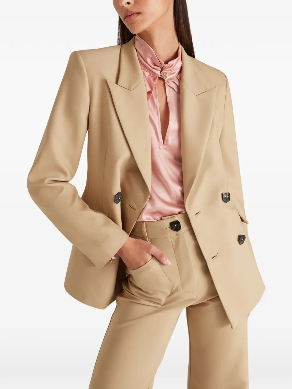 Violante Nessi Sir Double-breasted Blazer in Neutrals, view 4