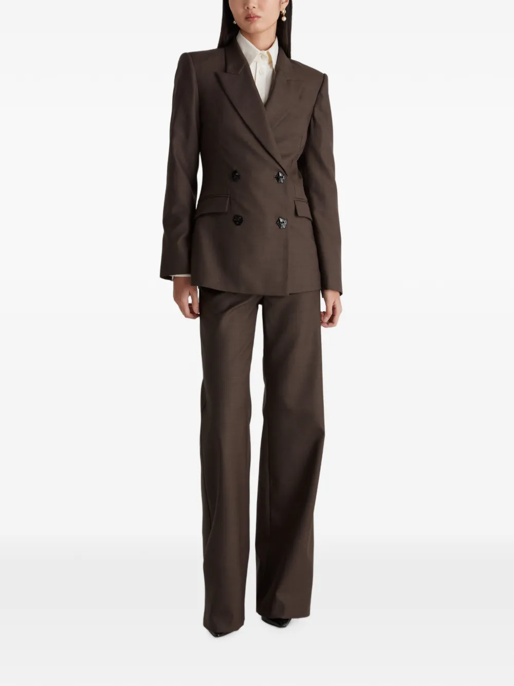 Violante Nessi Sir blazer met dubbele rij knopen en zeshoekige knoop Bruin