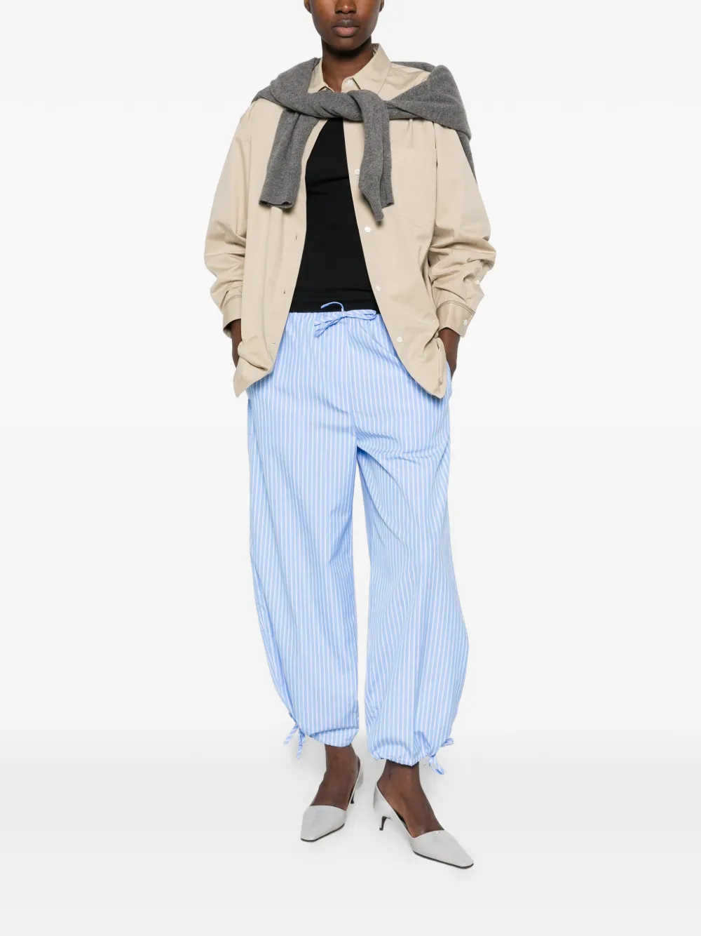 TOTEME Broek met trekkoordtaille Blauw