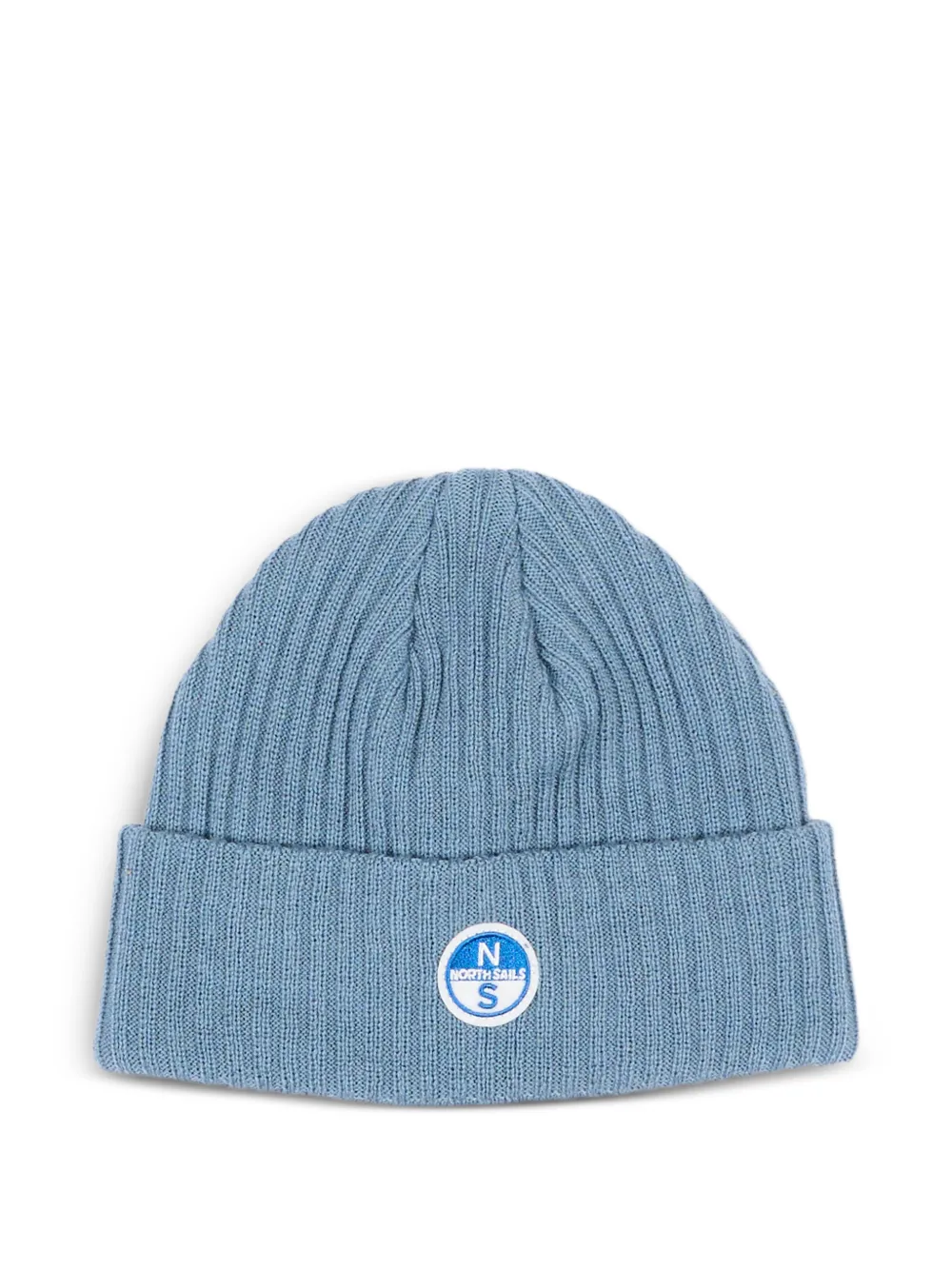North Sails Kids ribbed-knit logo-patch beanie hat - Blu