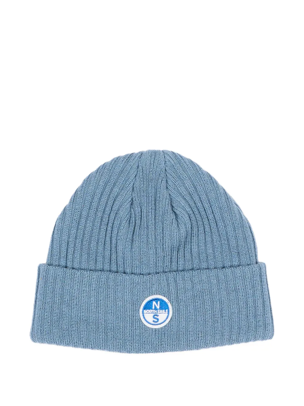 North Sails Kids ribbed-knit logo-patch beanie hat - Blu