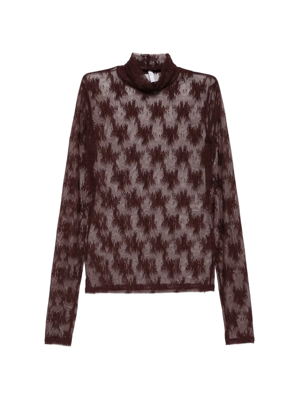 IMPERIAL lace-embroidered high-neck top