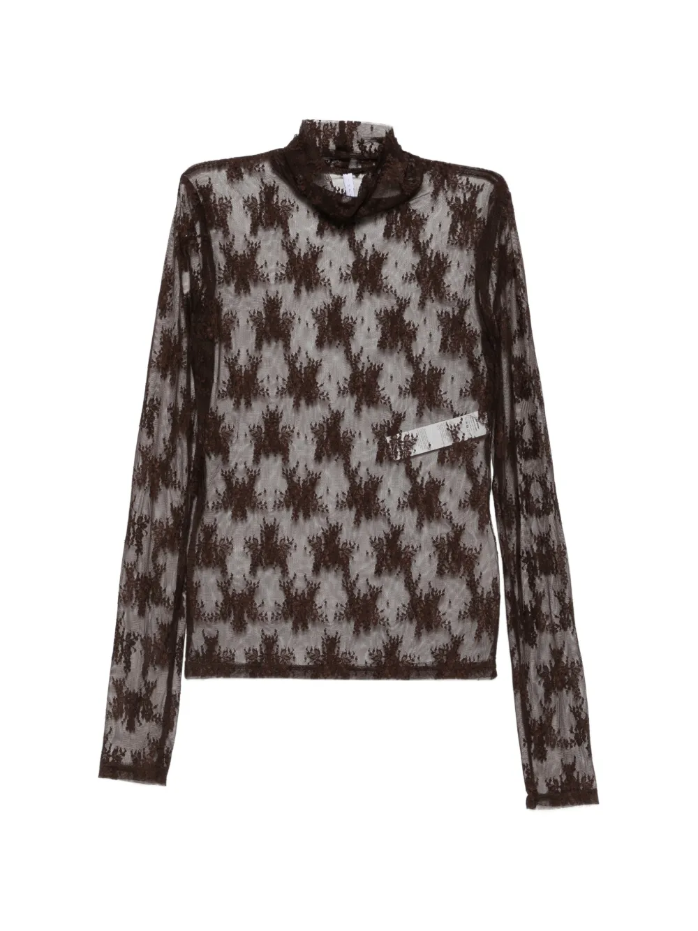 IMPERIAL floral-lace roll-neck top
