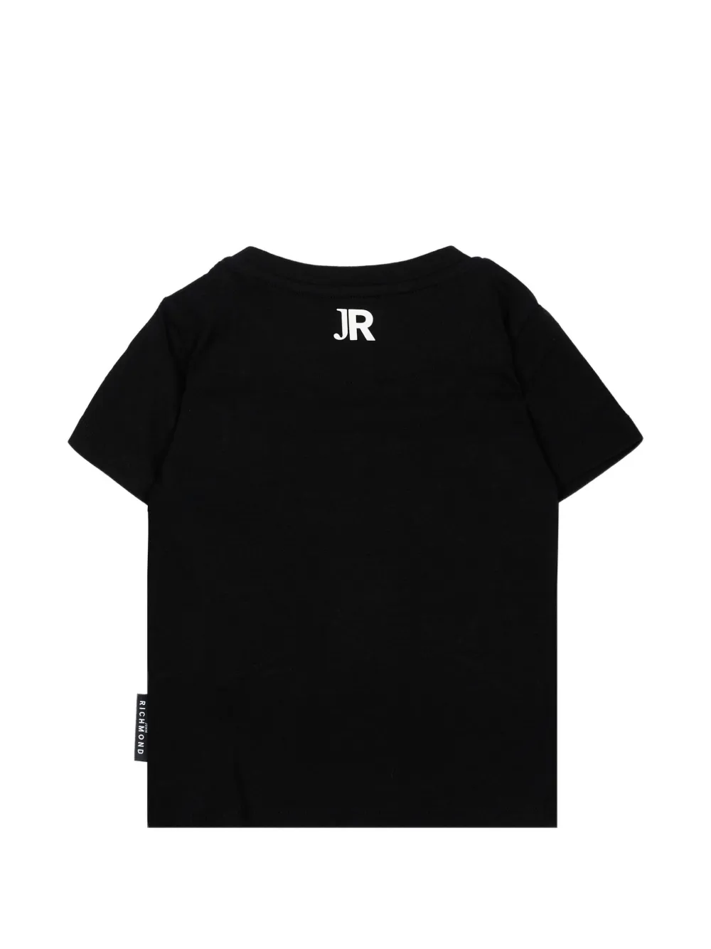 John Richmond Junior T-shirt met logoprint en knoopdetail Zwart