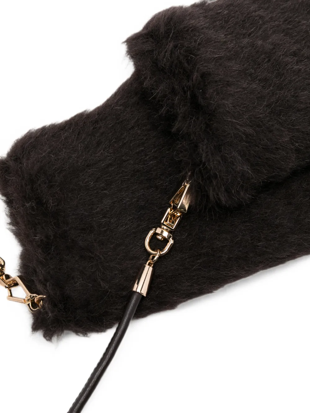 Max Mara Ombrato handschoenen met leren band Bruin