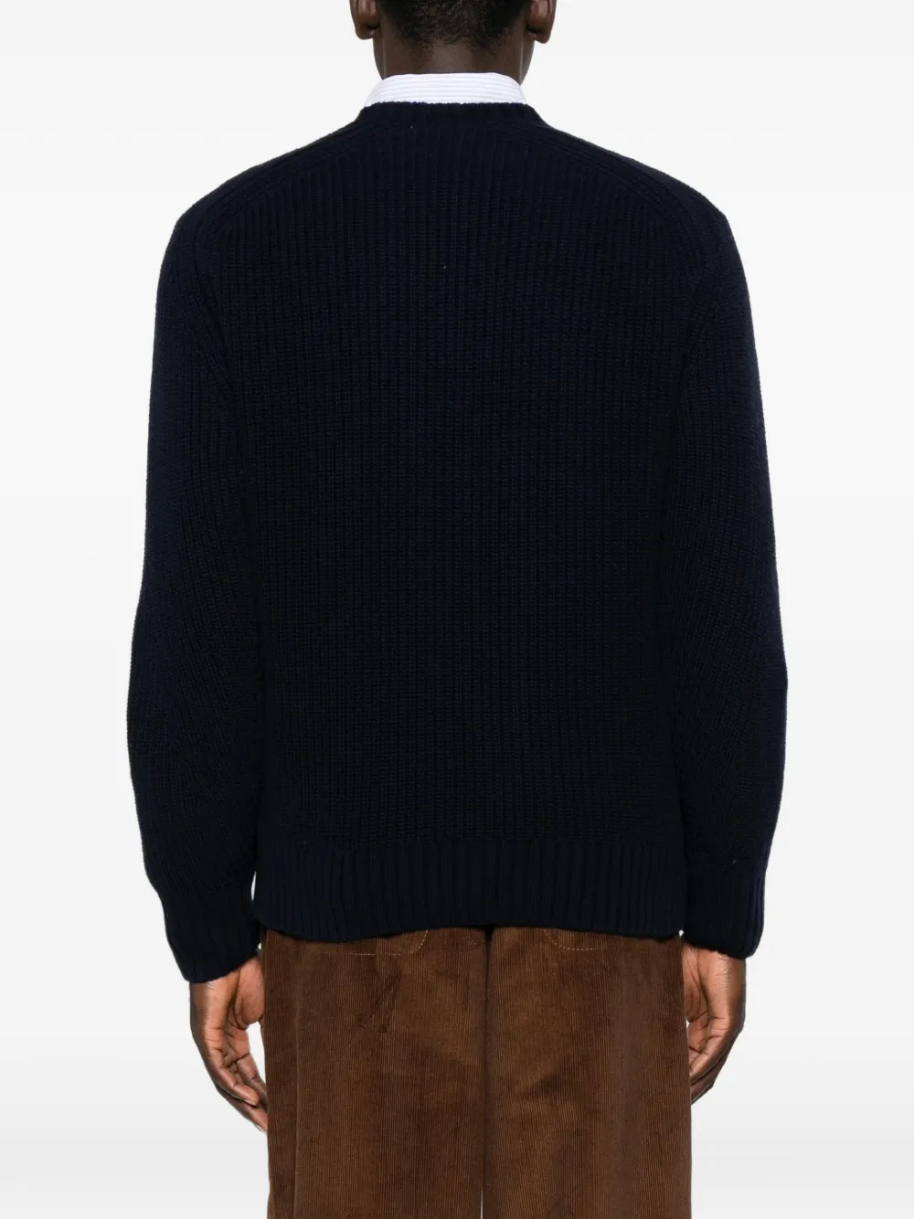 Lacoste Ribgebreide trui met raglan mouwen Blauw