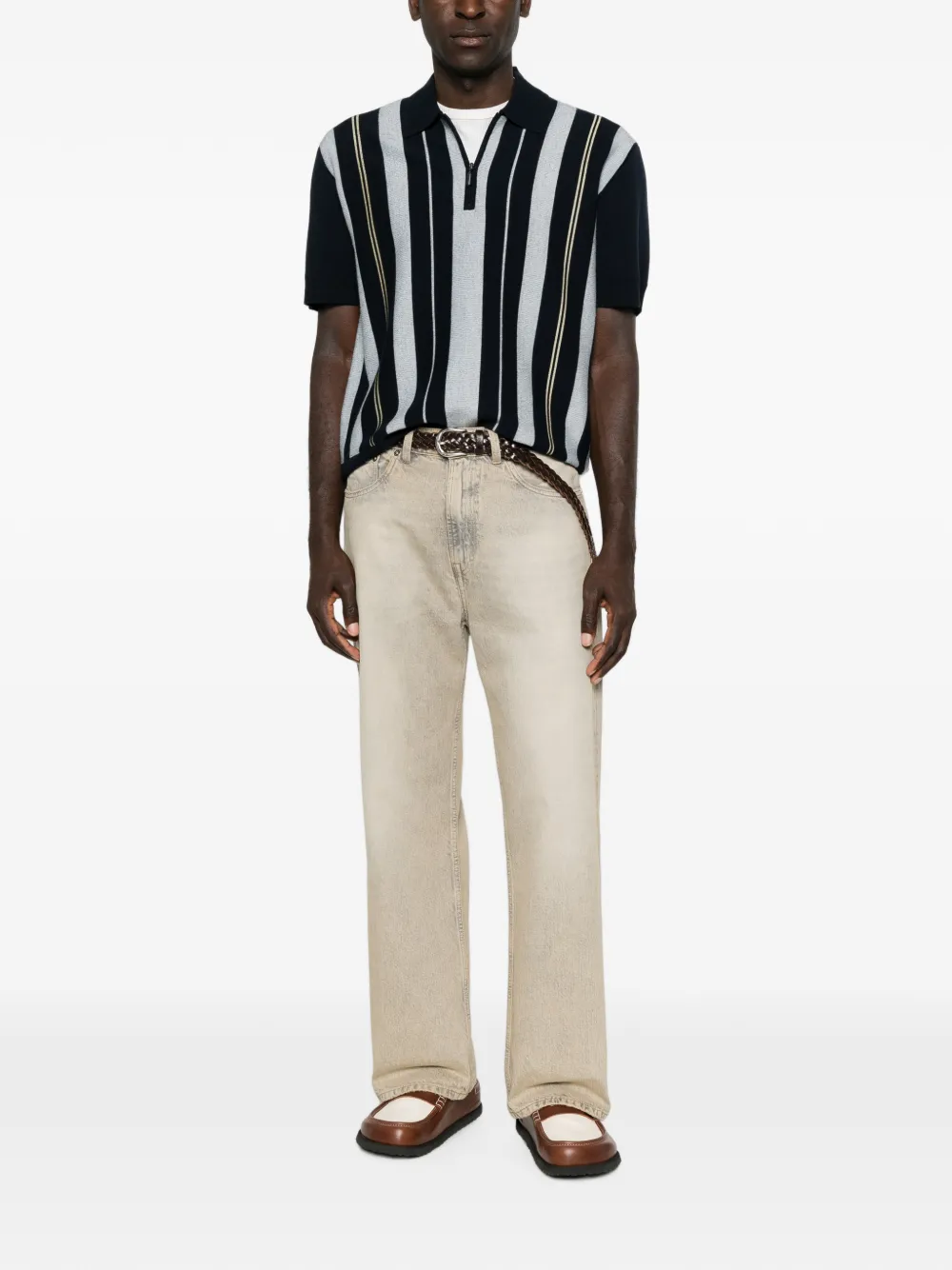 Drôle De Monsieur Gestreept poloshirt Blauw