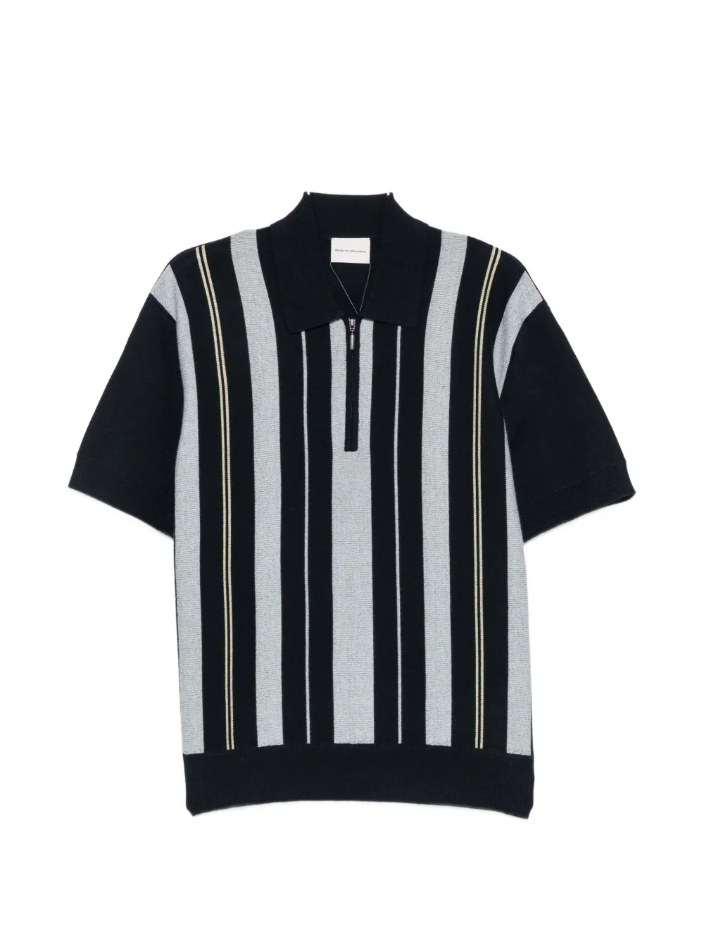 Drôle De Monsieur striped zip-up polo shirt - Blau