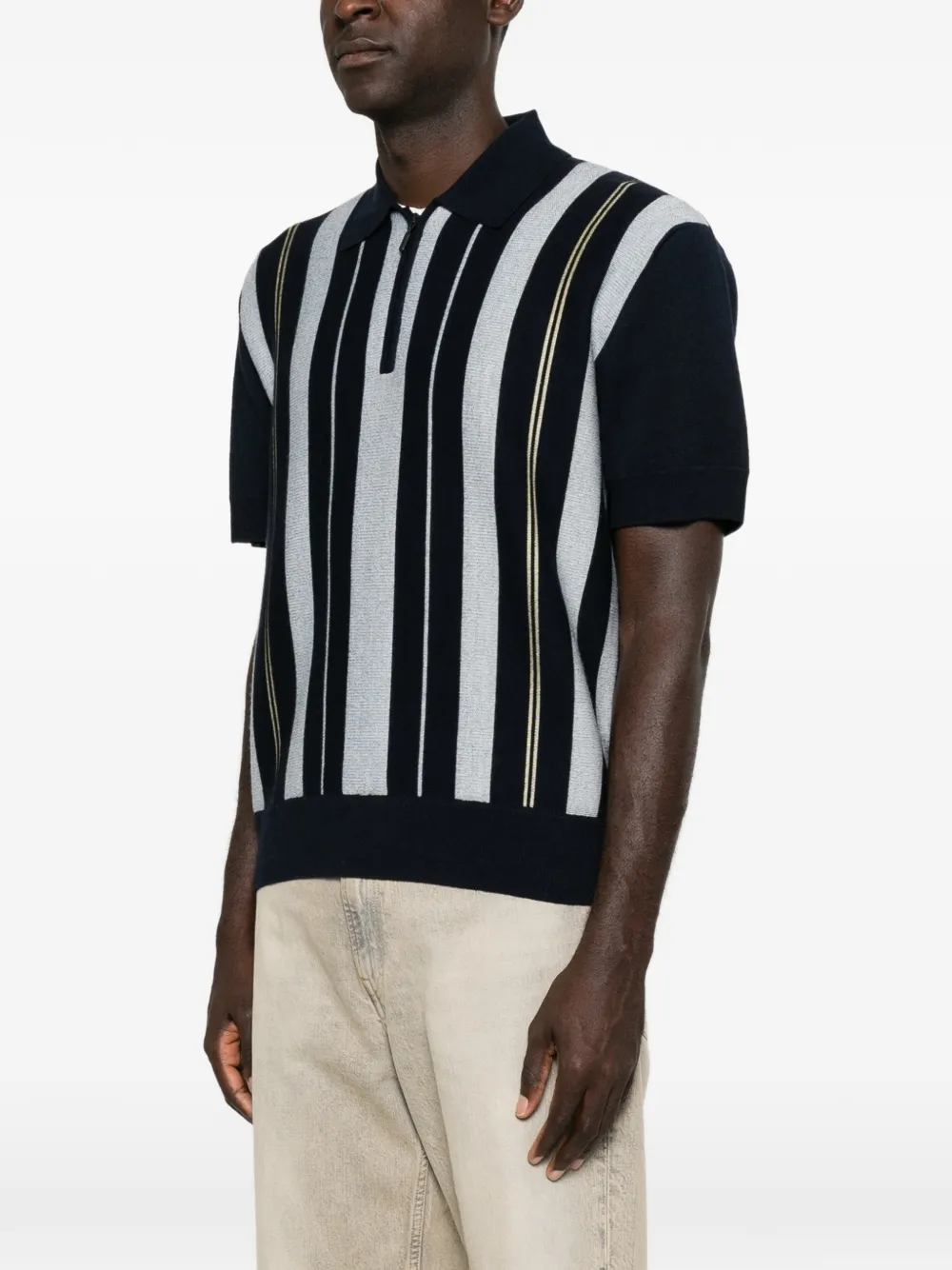 Drôle De Monsieur Gestreept poloshirt Blauw