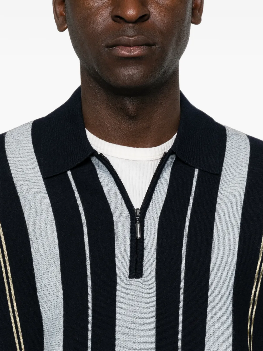 Drôle De Monsieur Gestreept poloshirt Blauw