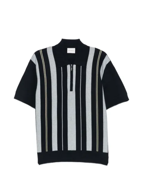 Drôle De Monsieur striped zip-up polo shirt