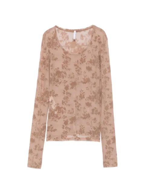 IMPERIAL top de manga larga con devoré floral
