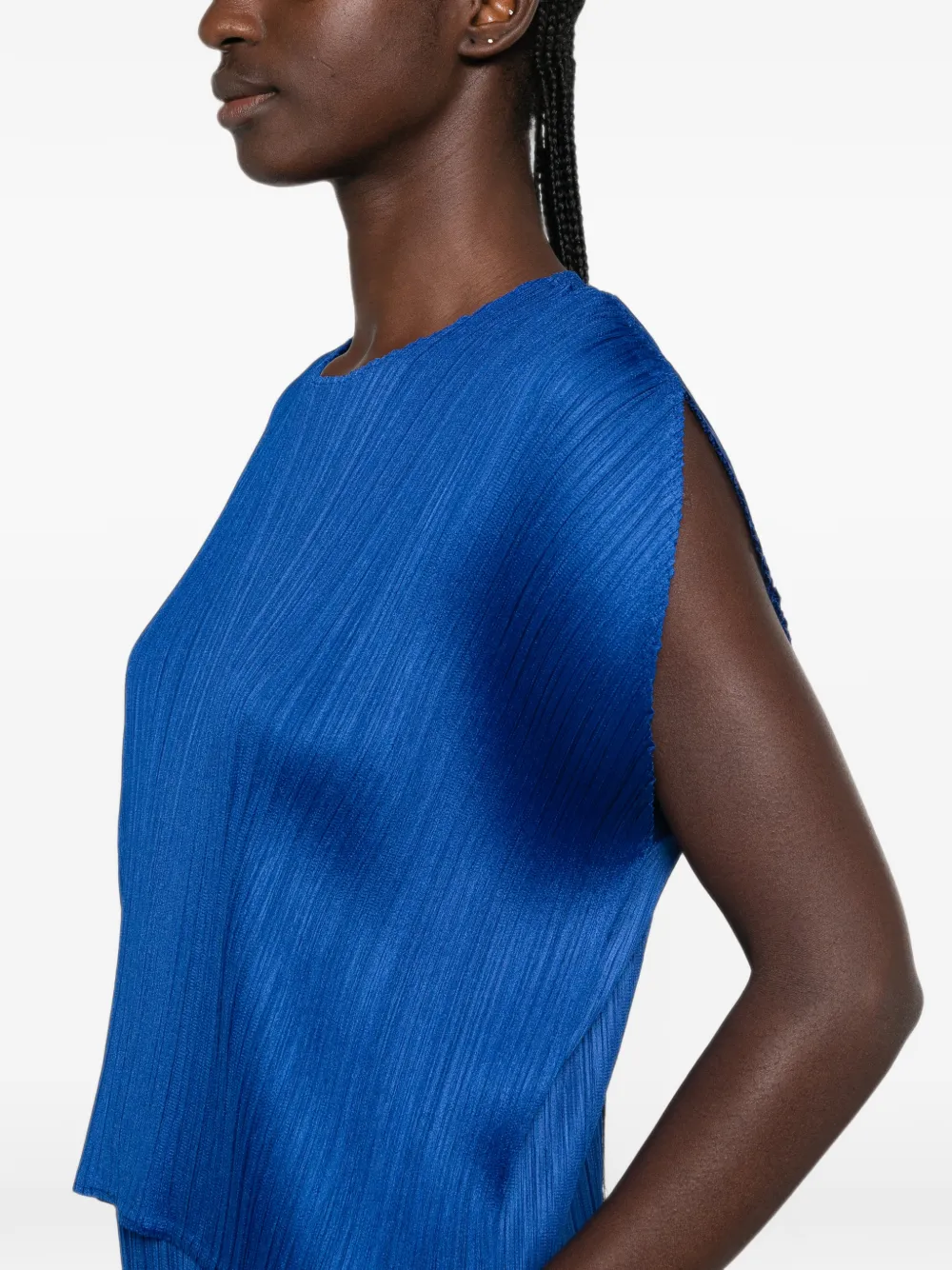 Pleats Please Issey Miyake Geplooide blouse Blauw