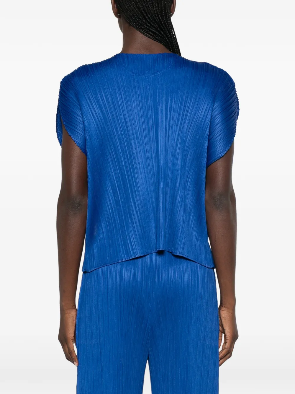 Pleats Please Issey Miyake Geplooide blouse Blauw
