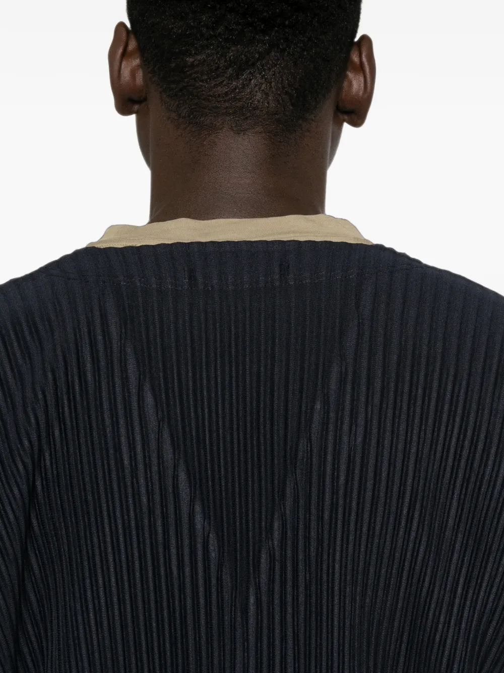 Homme Plissé Issey Miyake Trui met plissé-effect en V-hals Blauw