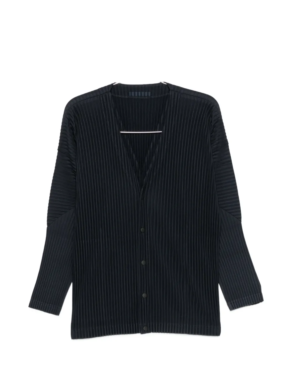 Homme Plissé Issey Miyake plissé-effect V-neck sweater - Blau
