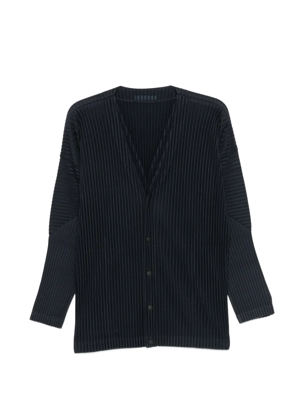 Homme Plissé Issey Miyake plissé-effect V-neck sweater - Blu