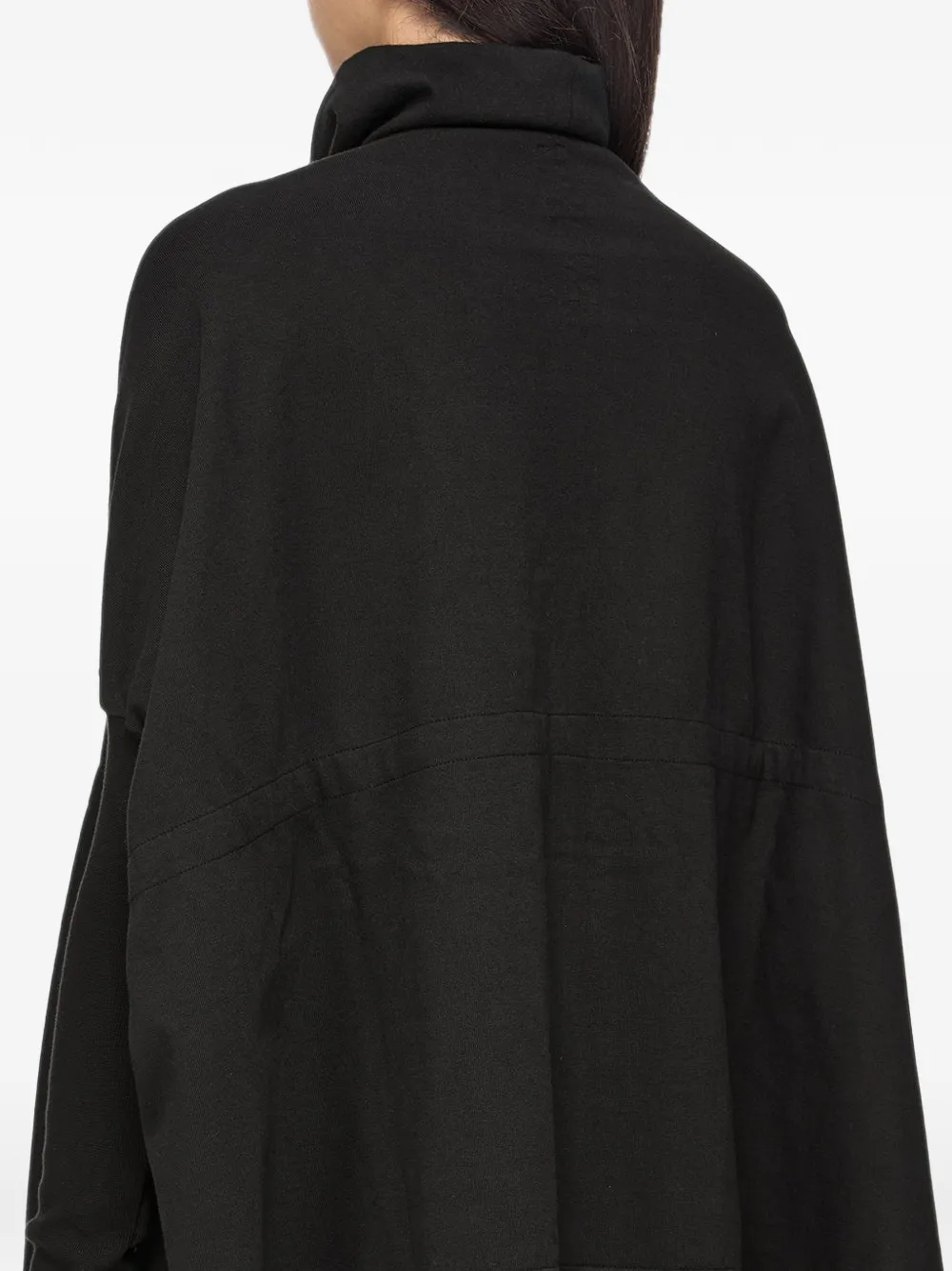 Rick Owens DRKSHDW Sweater met trechterhals en asymmetrische rits Zwart
