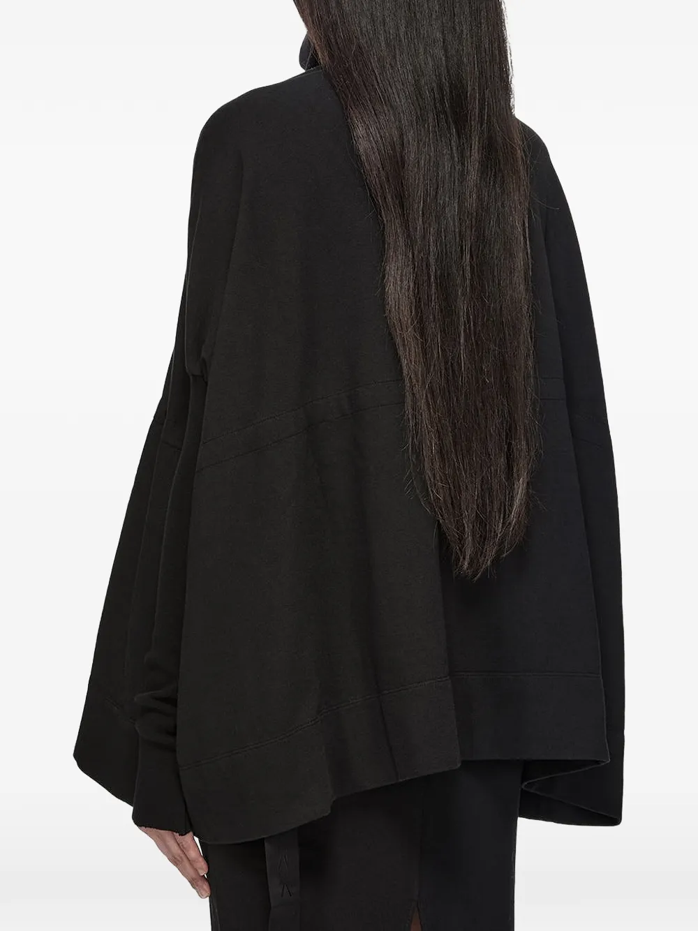 Rick Owens DRKSHDW Sweater met trechterhals en asymmetrische rits Zwart