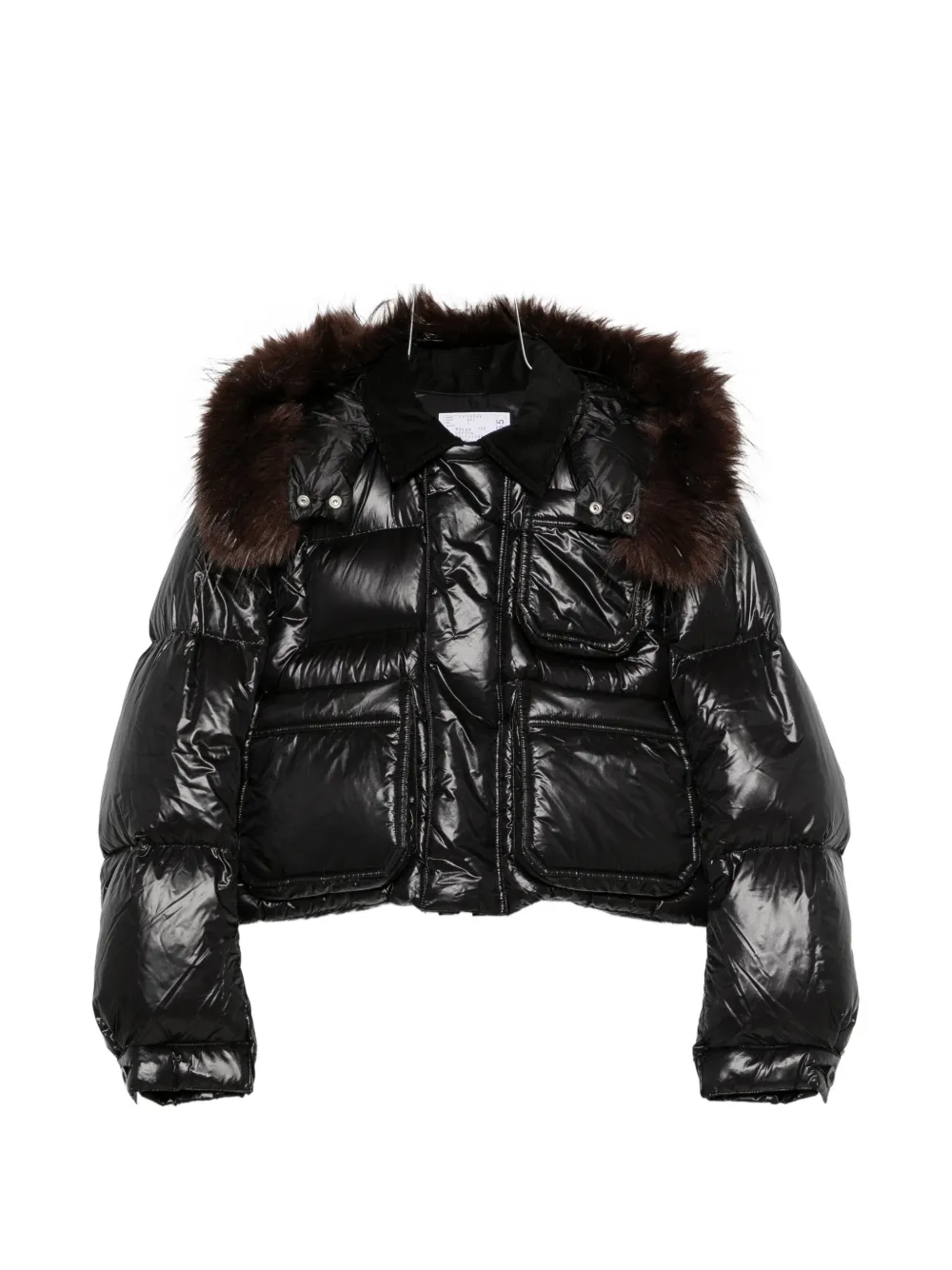 sacai double-breasted jacket - Schwarz