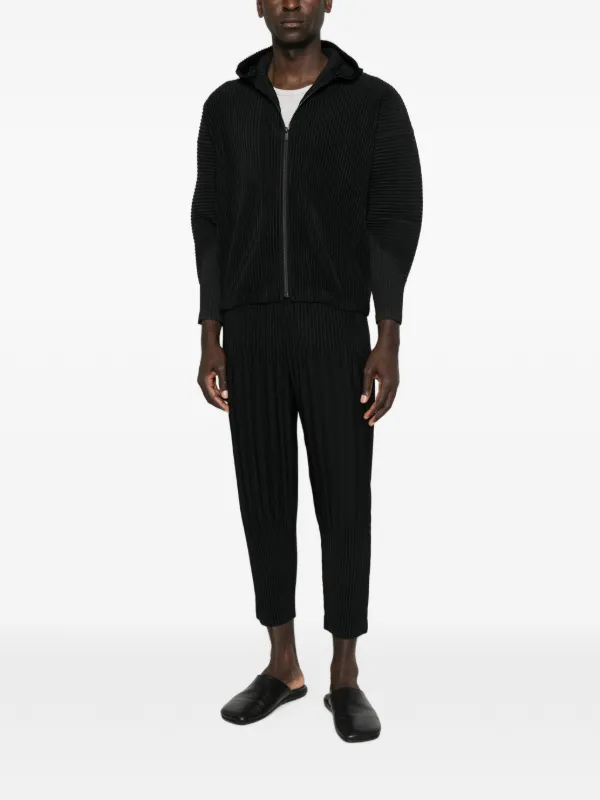 オムプリッセ　パーカー　フーディー　ブラック Homme Plissé Issey Miyake ジップアップ パーカー | ブラック