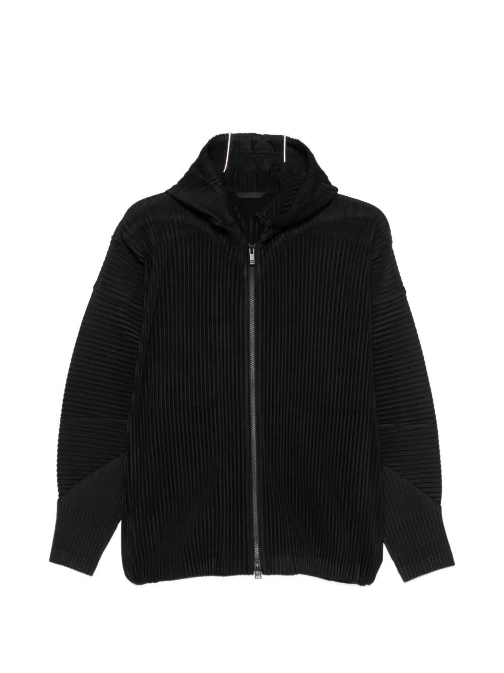 Homme Plissé Issey Miyake plissé zip-up hoodie - Schwarz