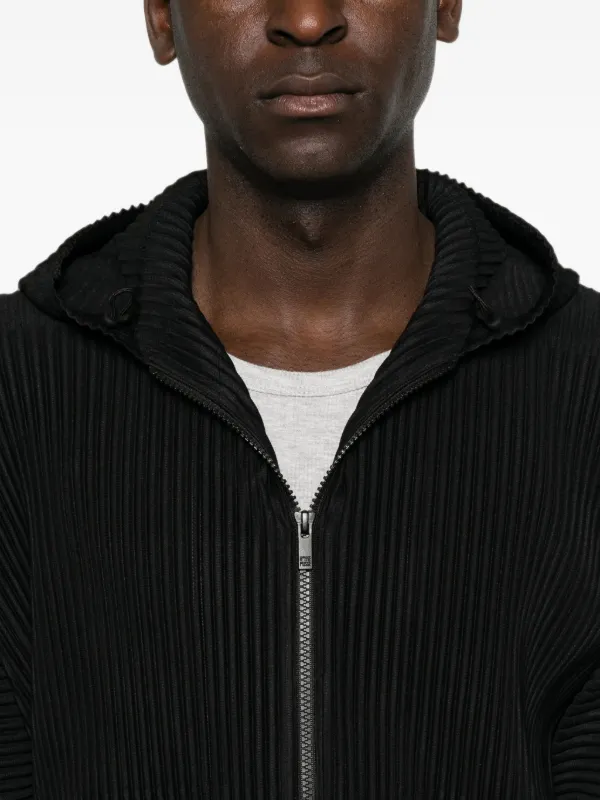 Homme Plissé Issey Miyake ジップアップ パーカー | ブラック