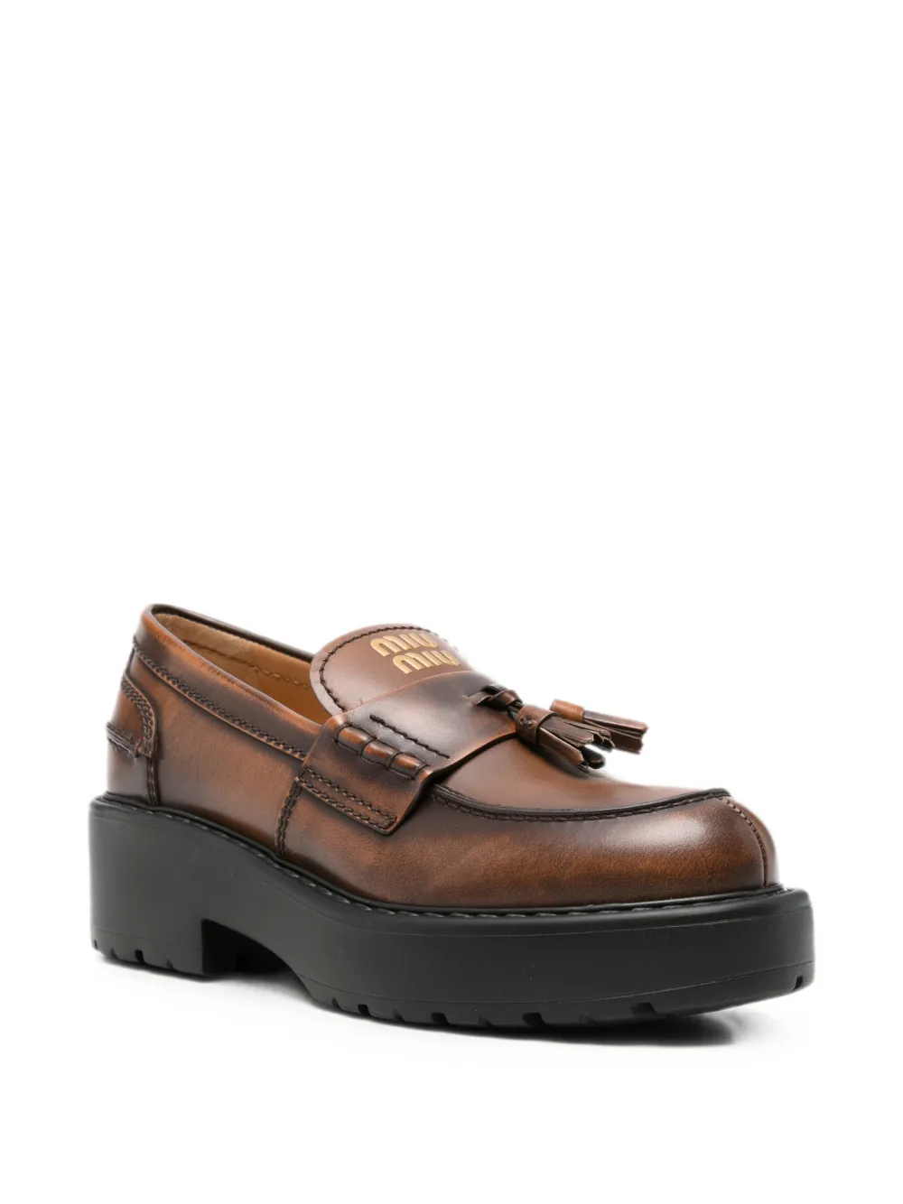 Miu Loafers met kwastjes Bruin
