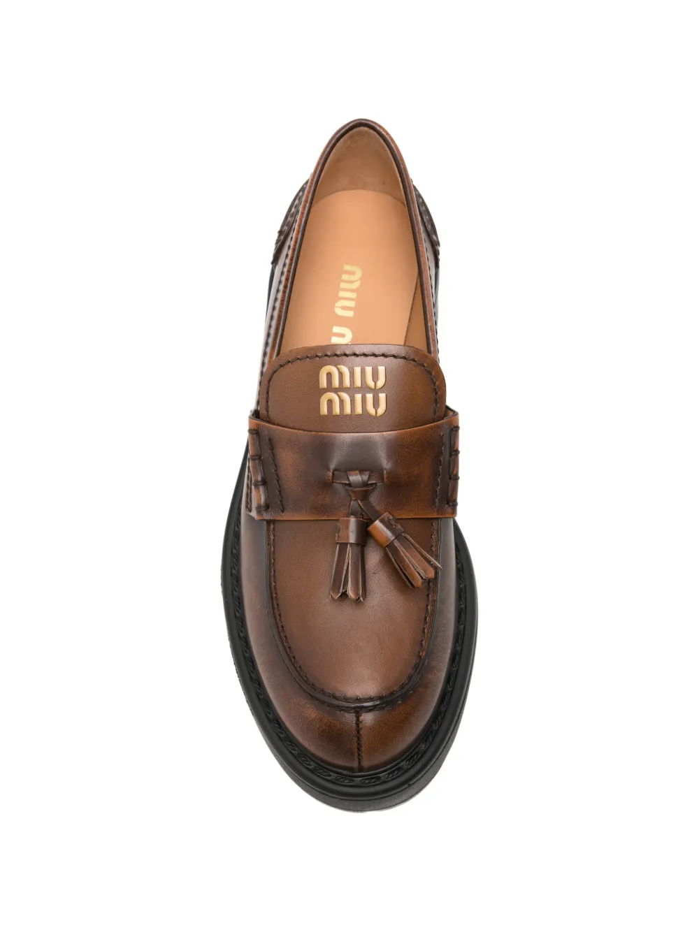 Miu Loafers met kwastjes Bruin