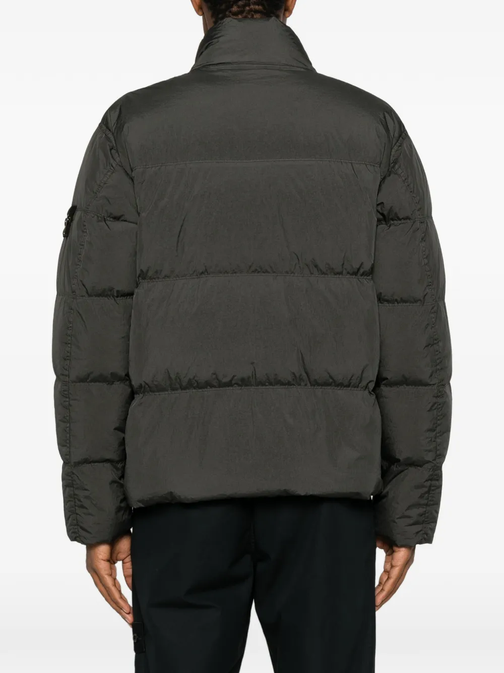 Stone Island 4100109 Crinkle Reps NY donsjack met windbestendigheid Grijs