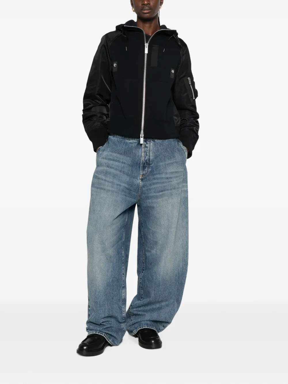 sacai Hoodie met rits Blauw